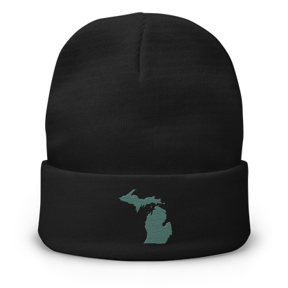 Michigan Winter Beanie | Copper Green Outline