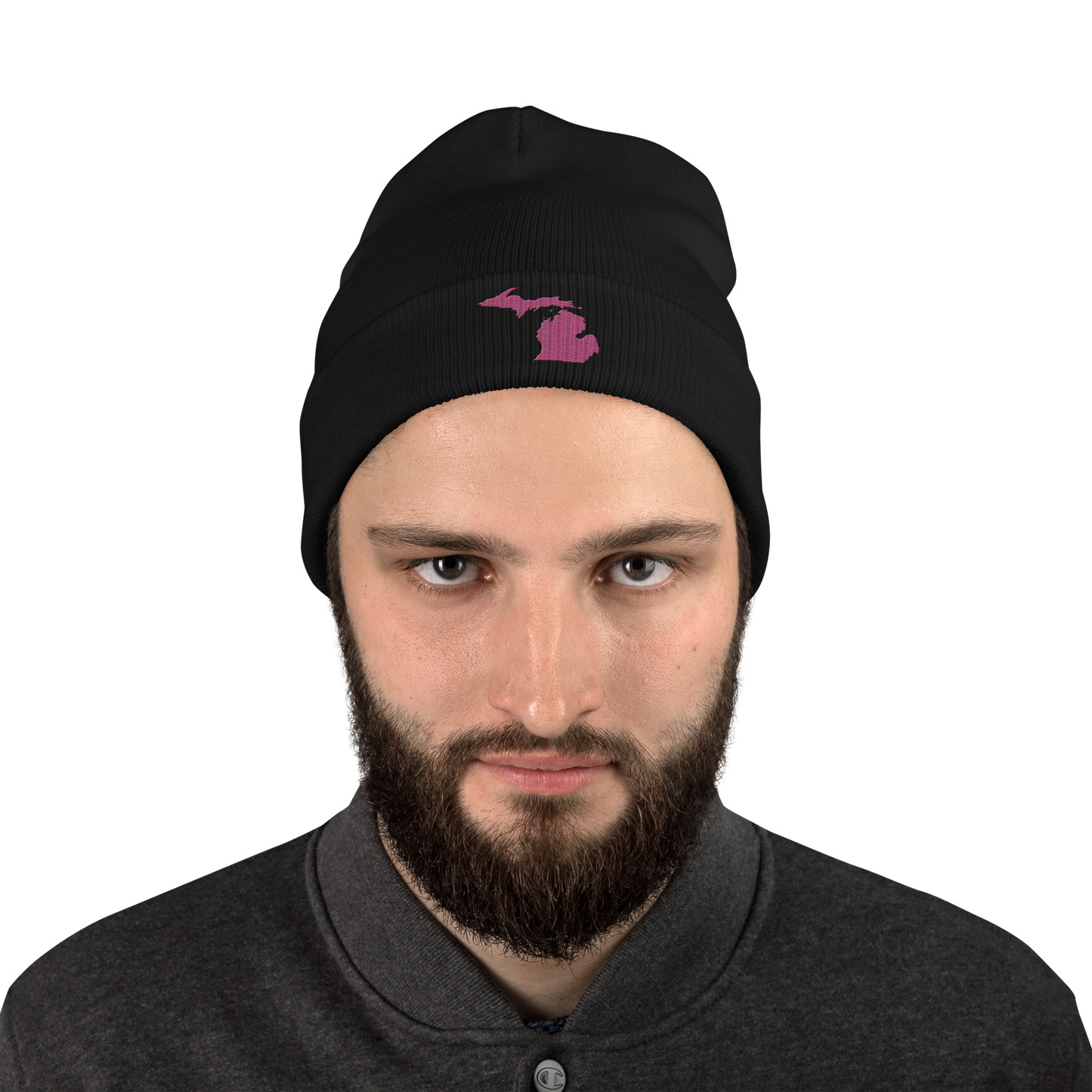 Michigan Winter Beanie | Apple Blossom Pink Outline