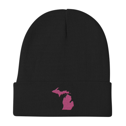 Michigan Winter Beanie | Apple Blossom Pink Outline