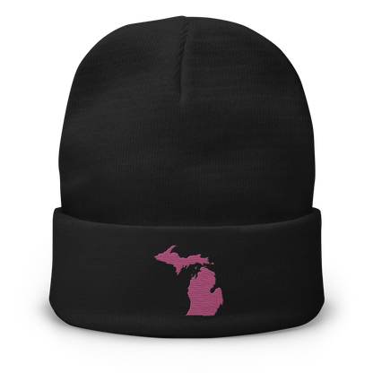 Michigan Winter Beanie | Apple Blossom Pink Outline