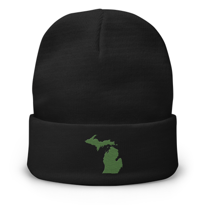 Michigan Winter Beanie | Pine Green Outline