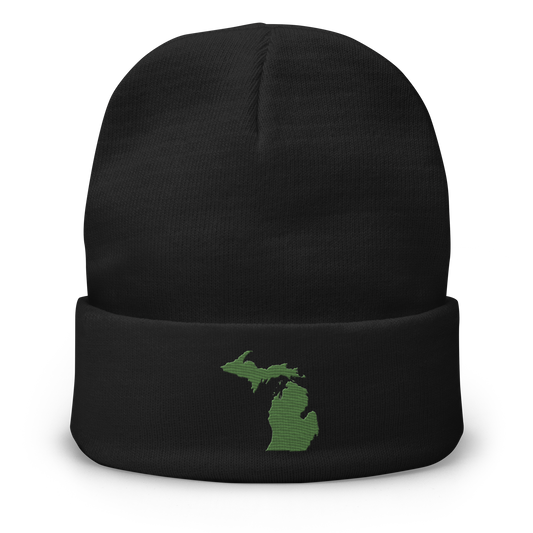 Michigan Winter Beanie | Pine Green Outline