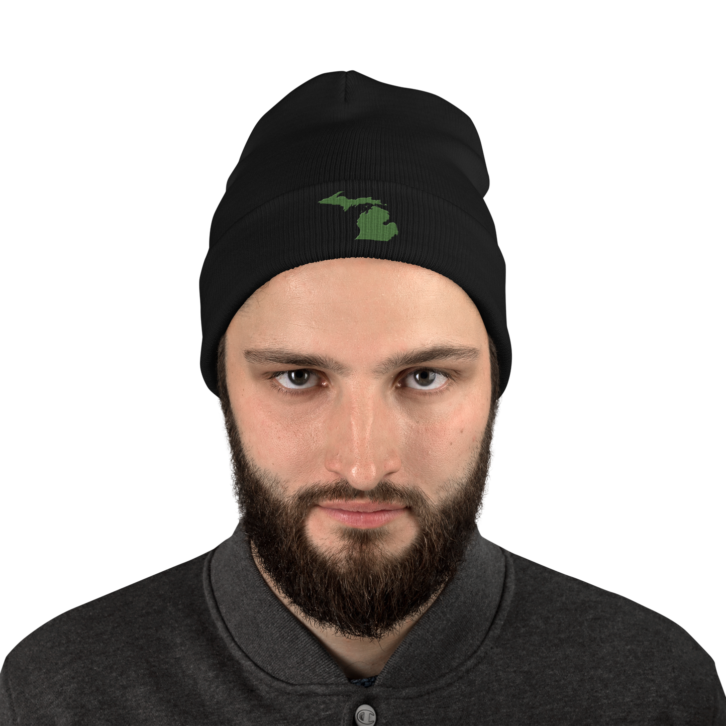 Michigan Winter Beanie | Pine Green Outline