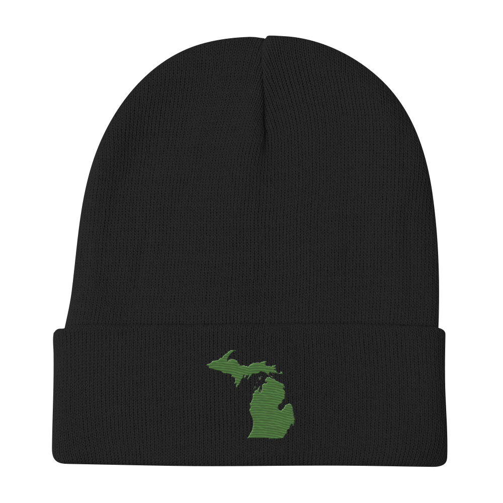 Michigan Winter Beanie | Pine Green Outline