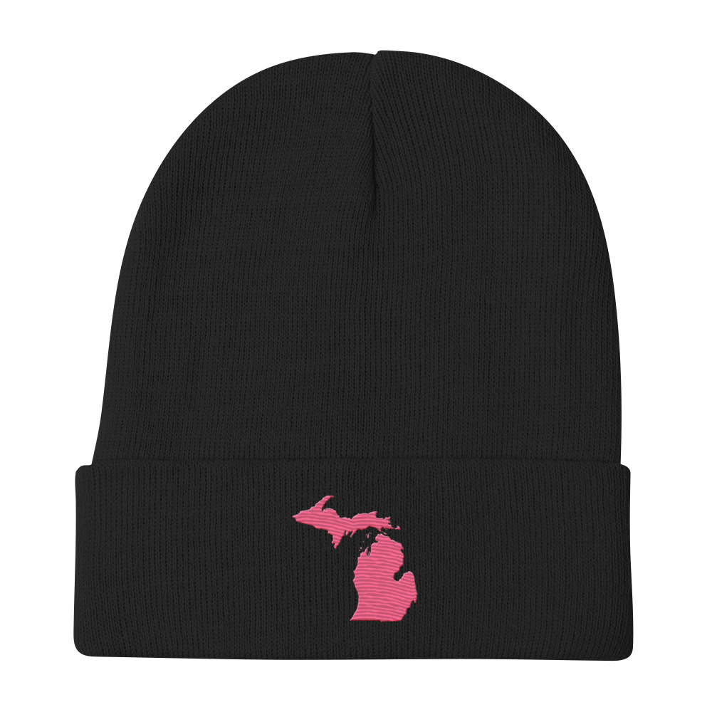 Michigan Winter Beanie | Rhodochrosite Pink Outline