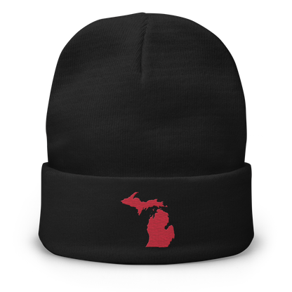 Michigan Winter Beanie | Lighthouse Red Outline