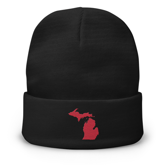 Michigan Winter Beanie | Lighthouse Red Outline