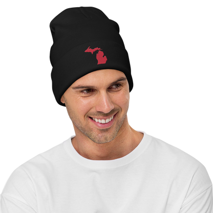 Michigan Winter Beanie | Lighthouse Red Outline