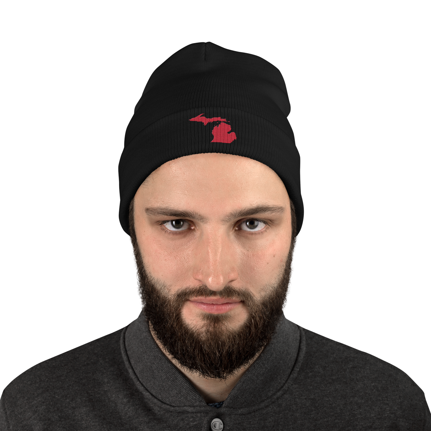 Michigan Winter Beanie | Lighthouse Red Outline