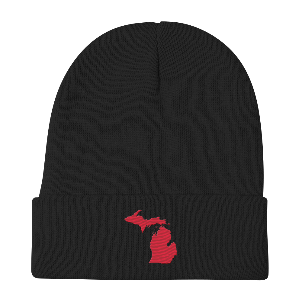 Michigan Winter Beanie | Lighthouse Red Outline