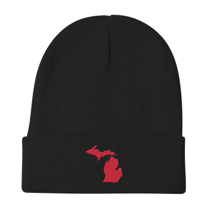 Michigan Winter Beanie | Lighthouse Red Outline