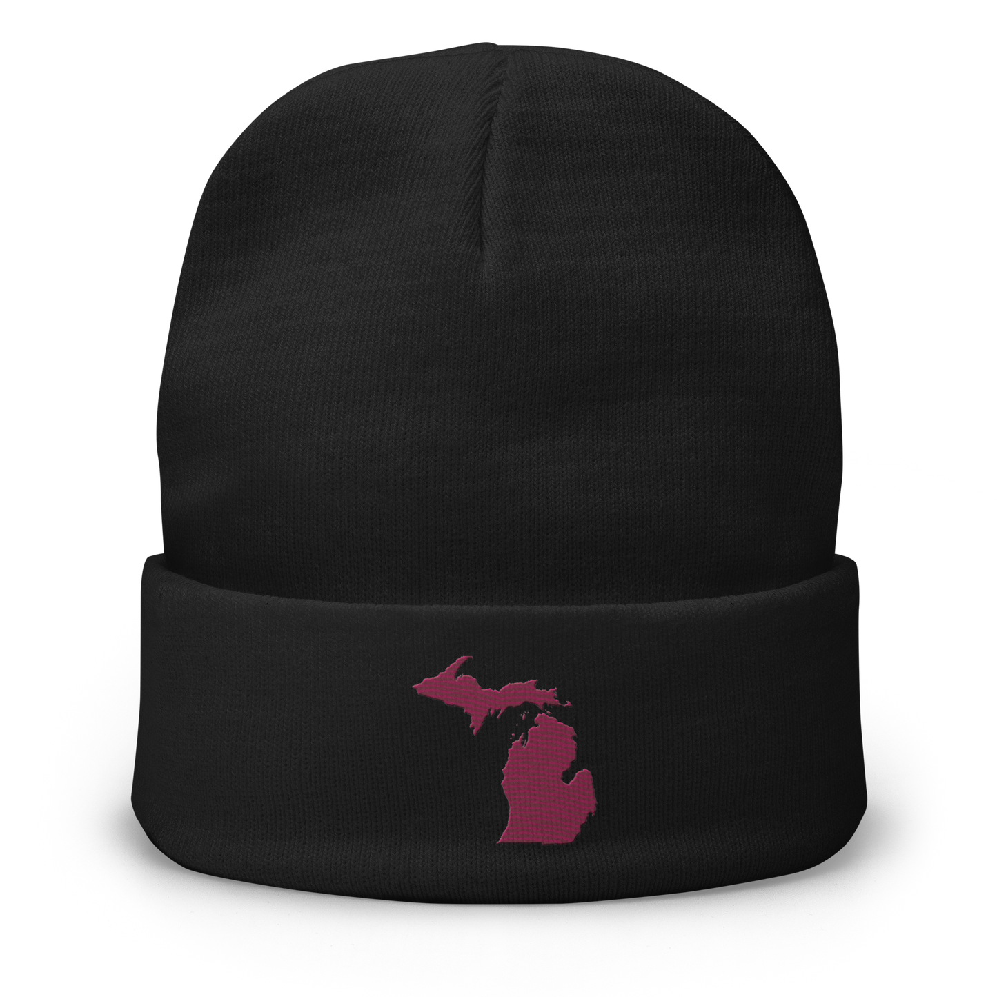 Michigan Winter Beanie | Ruby Red Outline