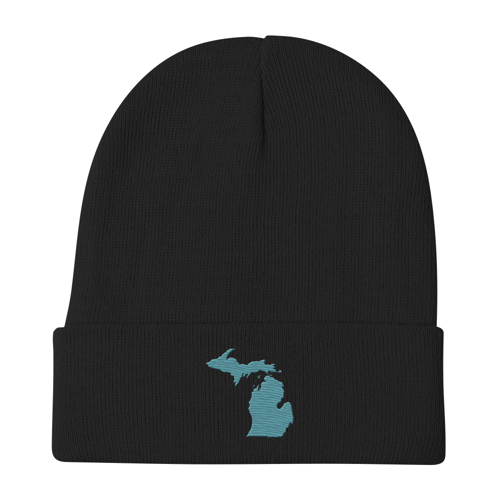 Michigan Winter Beanie | Huron Blue Outline