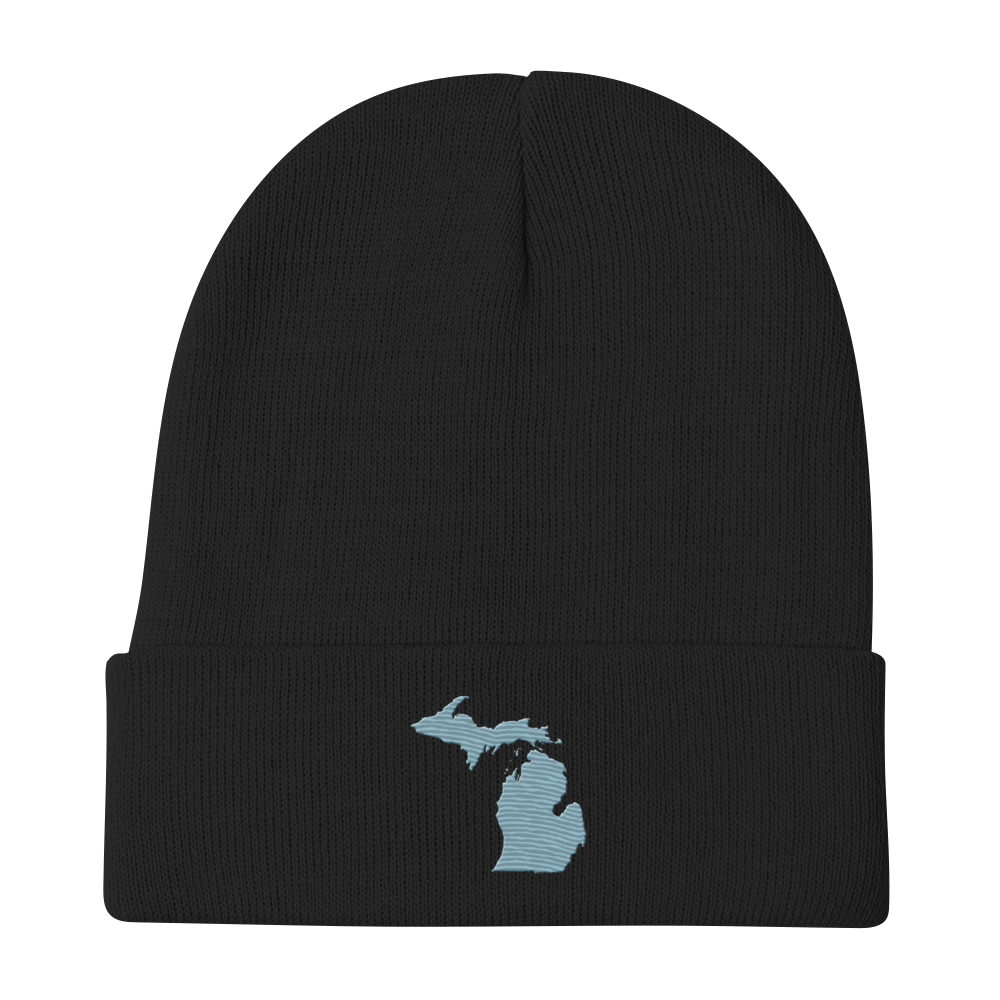 Michigan Winter Beanie | Opal Blue Outline