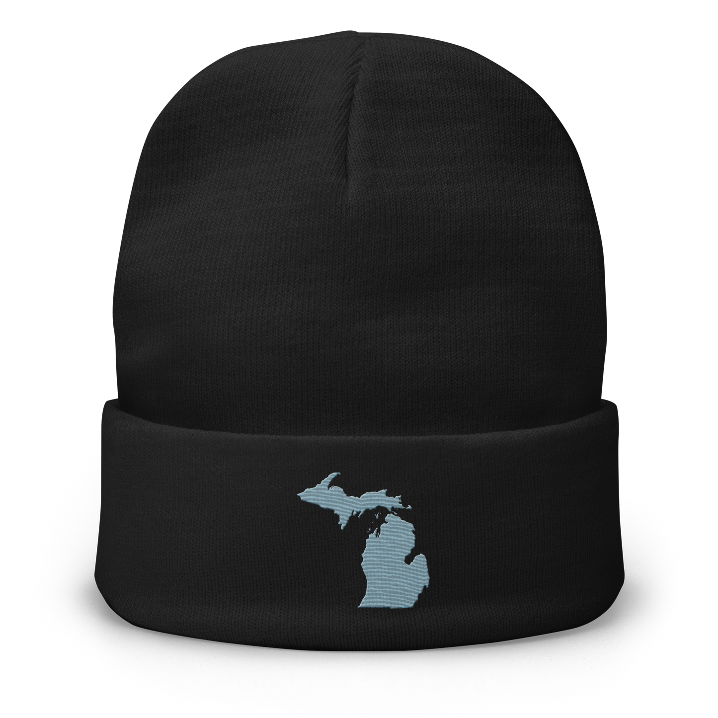 Michigan Winter Beanie | Opal Blue Outline