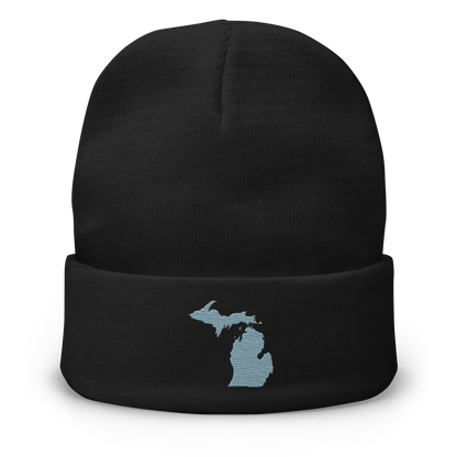 Michigan Winter Beanie | Opal Blue Outline