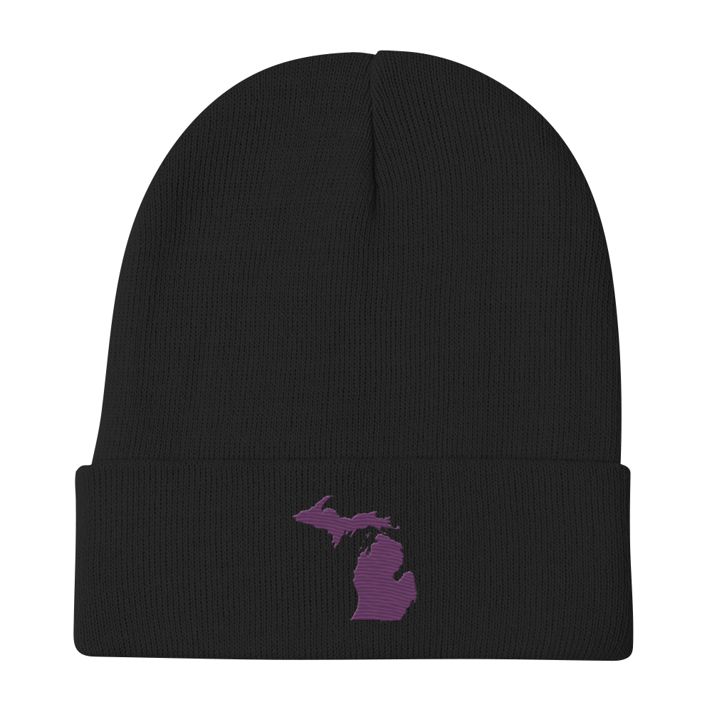 Michigan Winter Beanie | Plum Outline