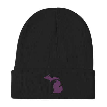 Michigan Winter Beanie | Plum Outline