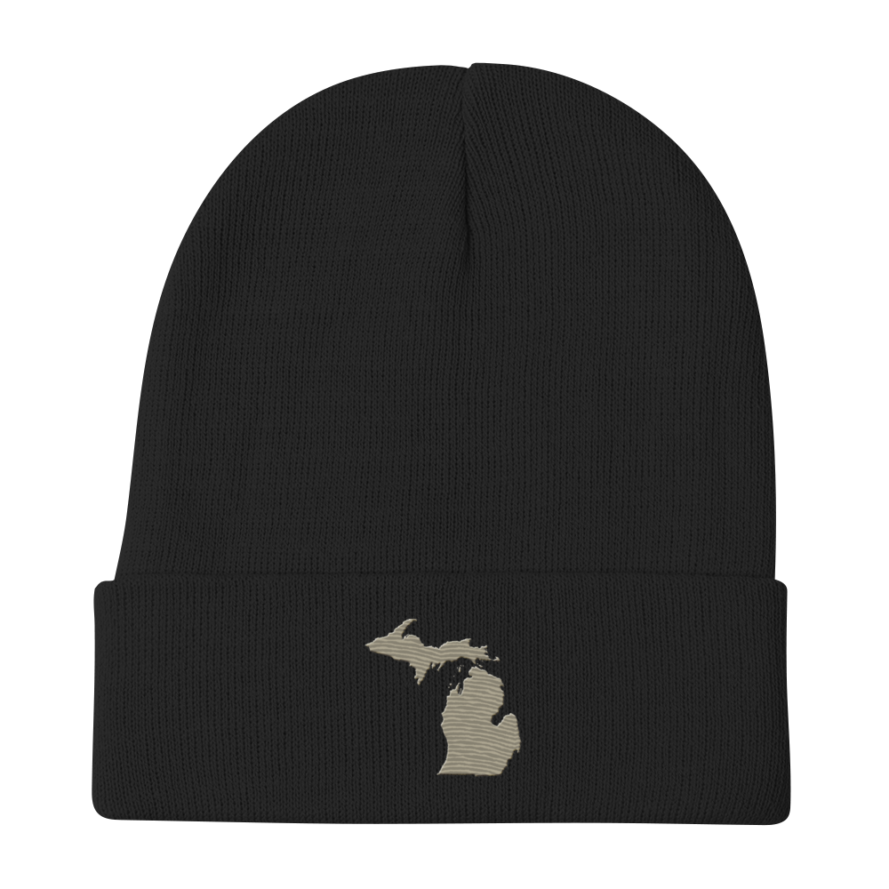 Michigan Winter Beanie | Petoskey Beige Outline