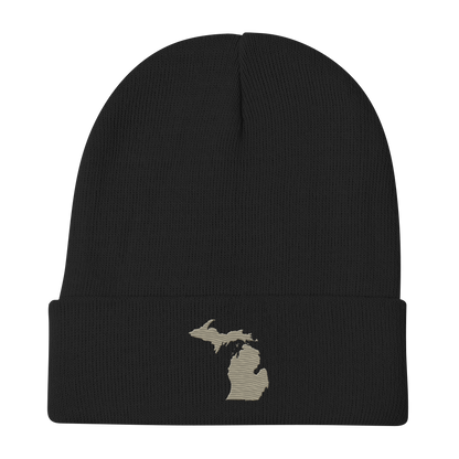 Michigan Winter Beanie | Petoskey Beige Outline