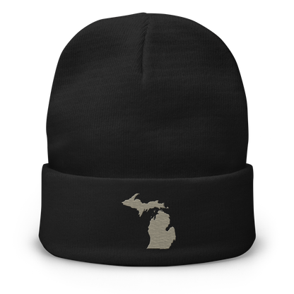 Michigan Winter Beanie | Petoskey Beige Outline