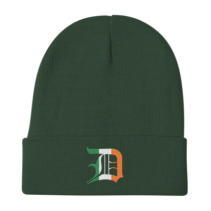 Detroit 'Old English D' Winter Beanie (Irish Edition)