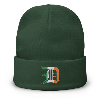 Detroit 'Old English D' Winter Beanie (Irish Edition)