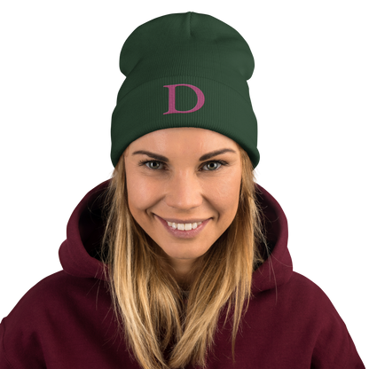 Detroit 'Old French D' Winter Beanie (Apple Blossom Pink)