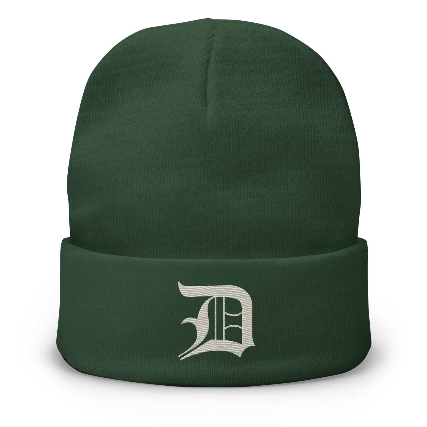 Detroit 'Old English D' Winter Beanie (Ivory White)