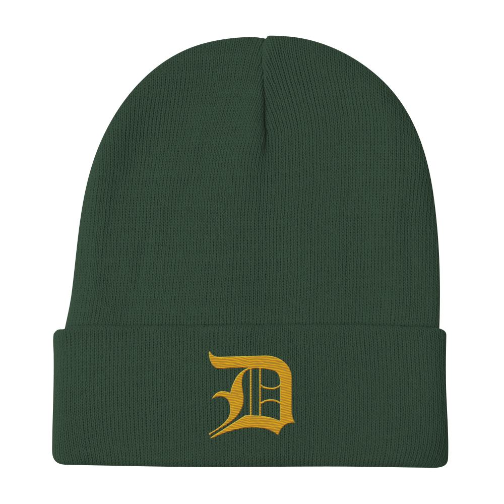 Detroit 'Old English D' Winter Beanie (Gold)