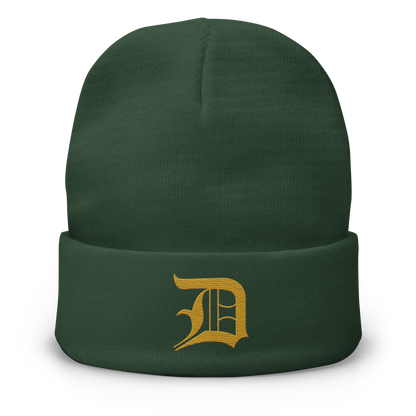 Detroit 'Old English D' Winter Beanie (Gold)