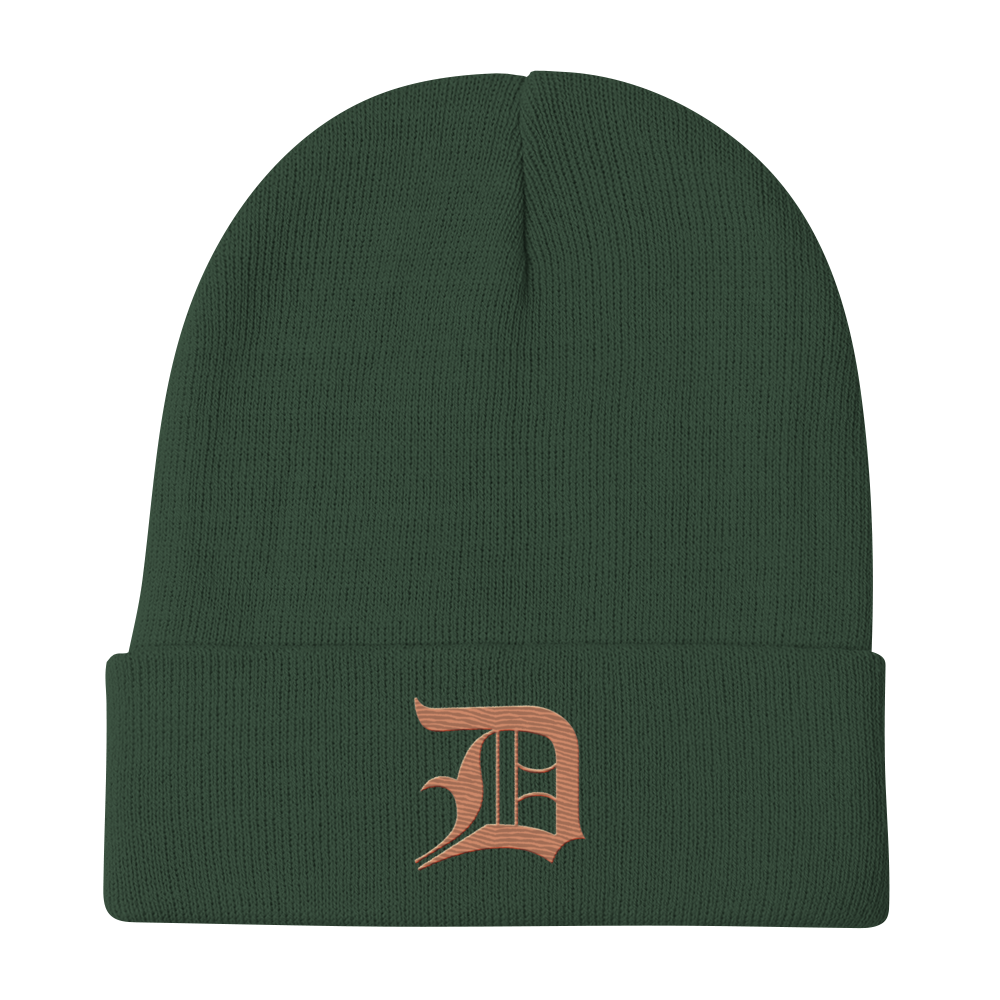 Detroit 'Old English D' Winter Beanie (Copper)