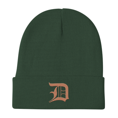 Detroit 'Old English D' Winter Beanie (Copper)