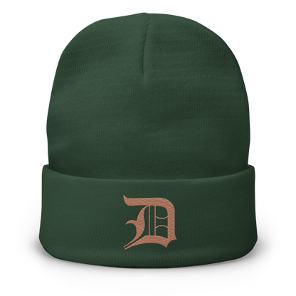 Detroit 'Old English D' Winter Beanie (Copper)