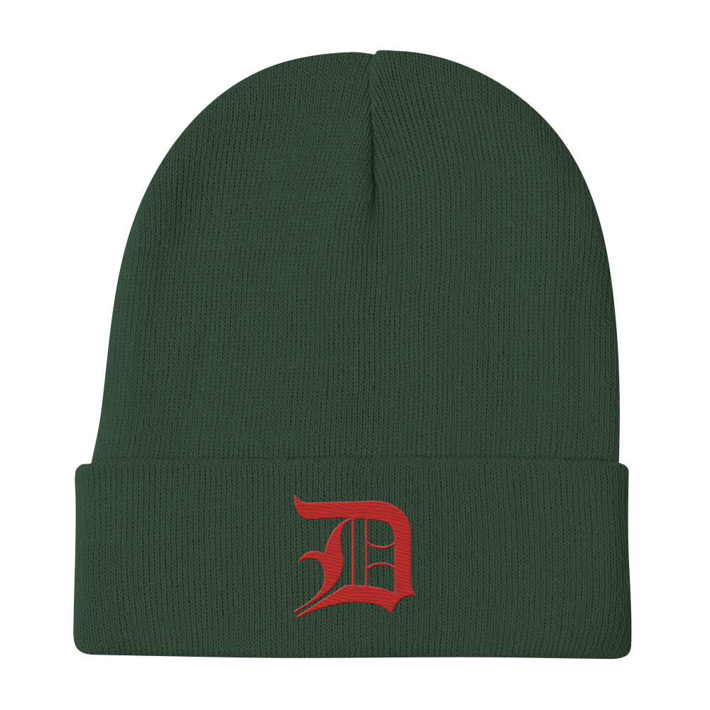 Detroit 'Old English D' Winter Beanie (Alform Red)