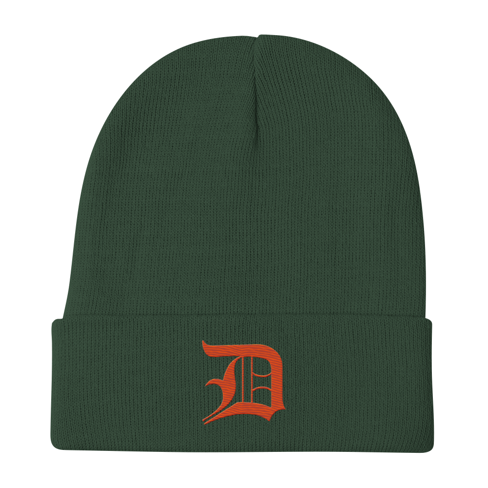 Detroit 'Old English D' Winter Beanie (Maple Leaf Orange)