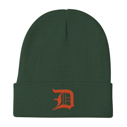 Detroit 'Old English D' Winter Beanie (Maple Leaf Orange)