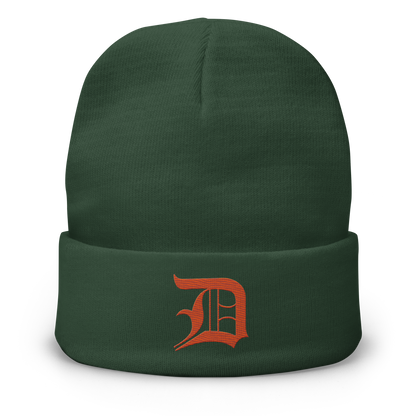 Detroit 'Old English D' Winter Beanie (Maple Leaf Orange)