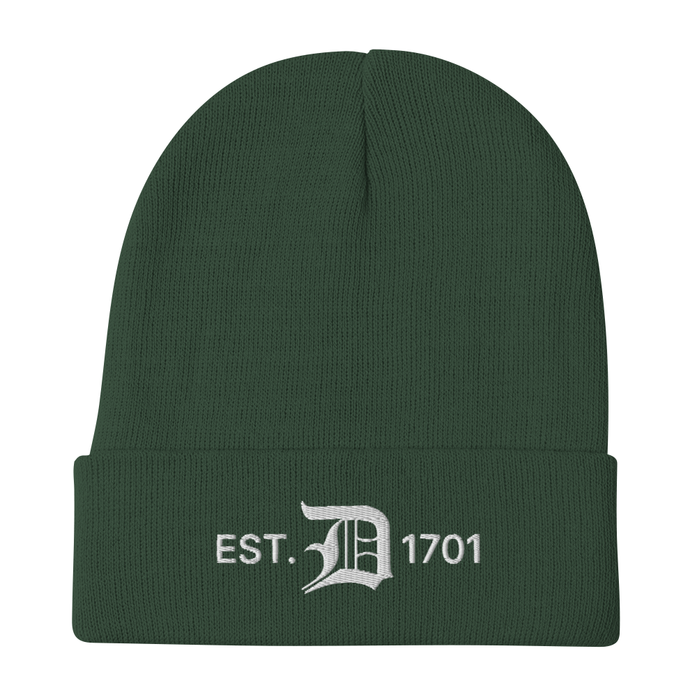 Detroit 'EST. 1701' Winter Beanie (w/ Old English 'D')