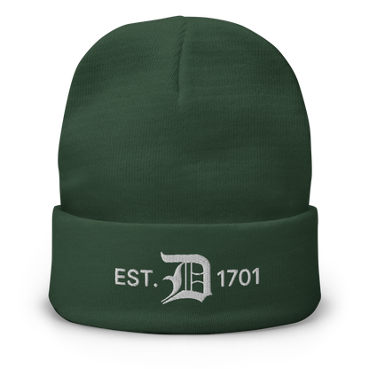 Detroit 'EST. 1701' Winter Beanie (w/ Old English 'D')