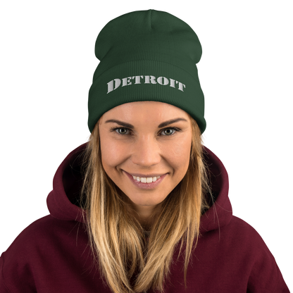 'Detroit' Winter Beanie (Army Front)