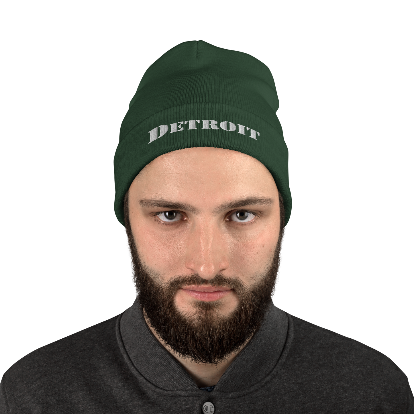 'Detroit' Winter Beanie (Army Front)