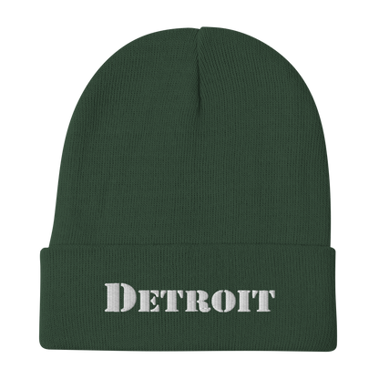 'Detroit' Winter Beanie (Army Front)