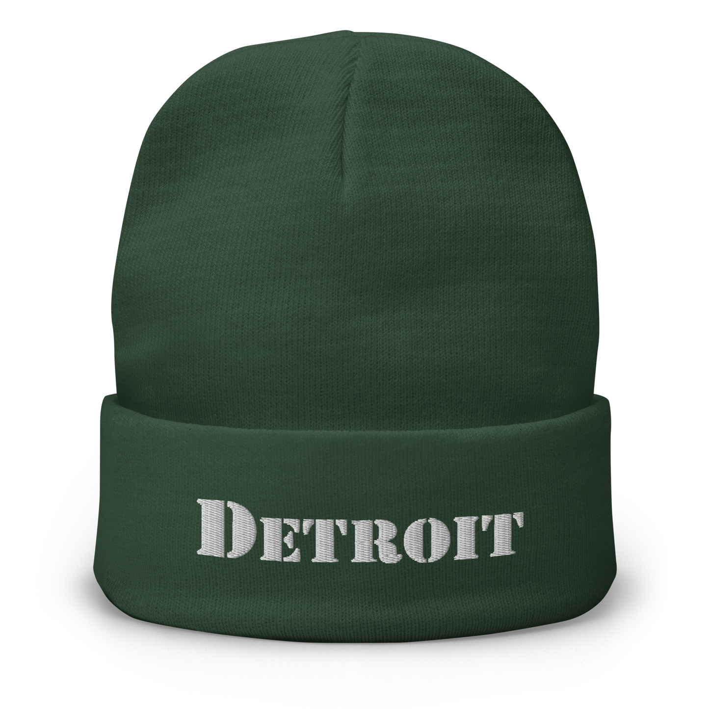 'Detroit' Winter Beanie (Army Front)