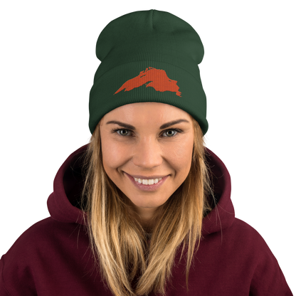 Lake Superior Winter Beanie | Maple Leaf Orange