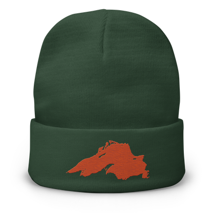 Lake Superior Winter Beanie | Maple Leaf Orange