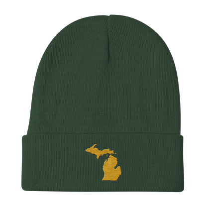 Michigan Winter Beanie | Gold Outline