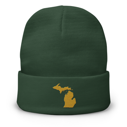 Michigan Winter Beanie | Gold Outline