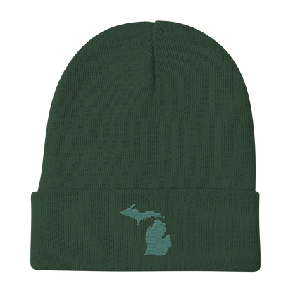 Michigan Winter Beanie | Copper Green Outline