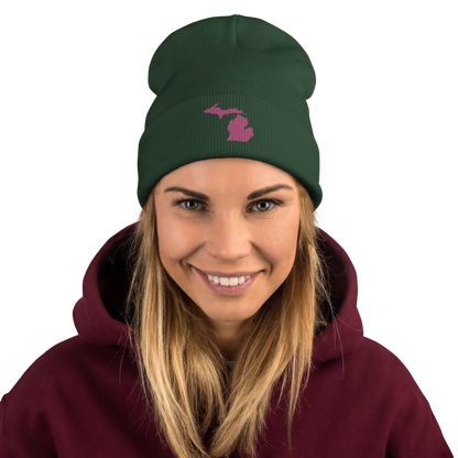 Michigan Winter Beanie | Apple Blossom Pink Outline